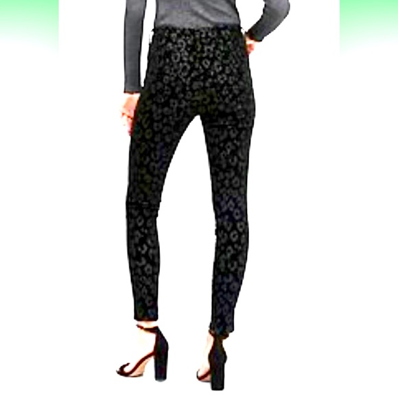 NWT Banana Republic S/O Rare Velvet Black Leopard High Rise SkinnyJeans-27 Long - Picture 2 of 7